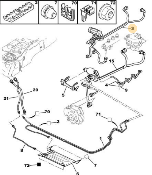 307 5 KAPILI HATCHBACK 1.4 HDi 70 (DV4TD) YAKIT HORTUMU ORJİNAL