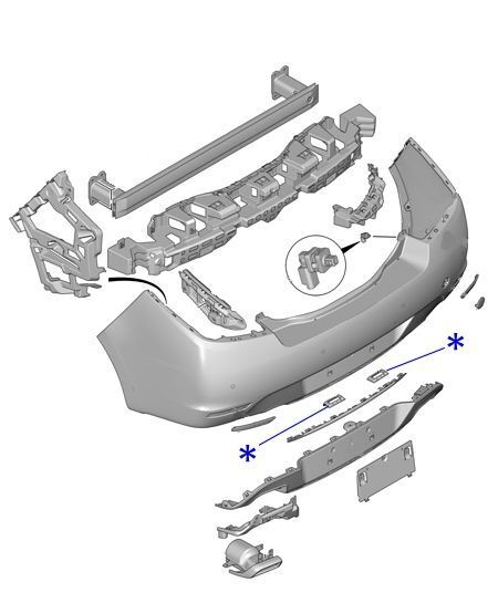 Peugeot 508 2014-2017 Arka Tampon Kapak Tutucu