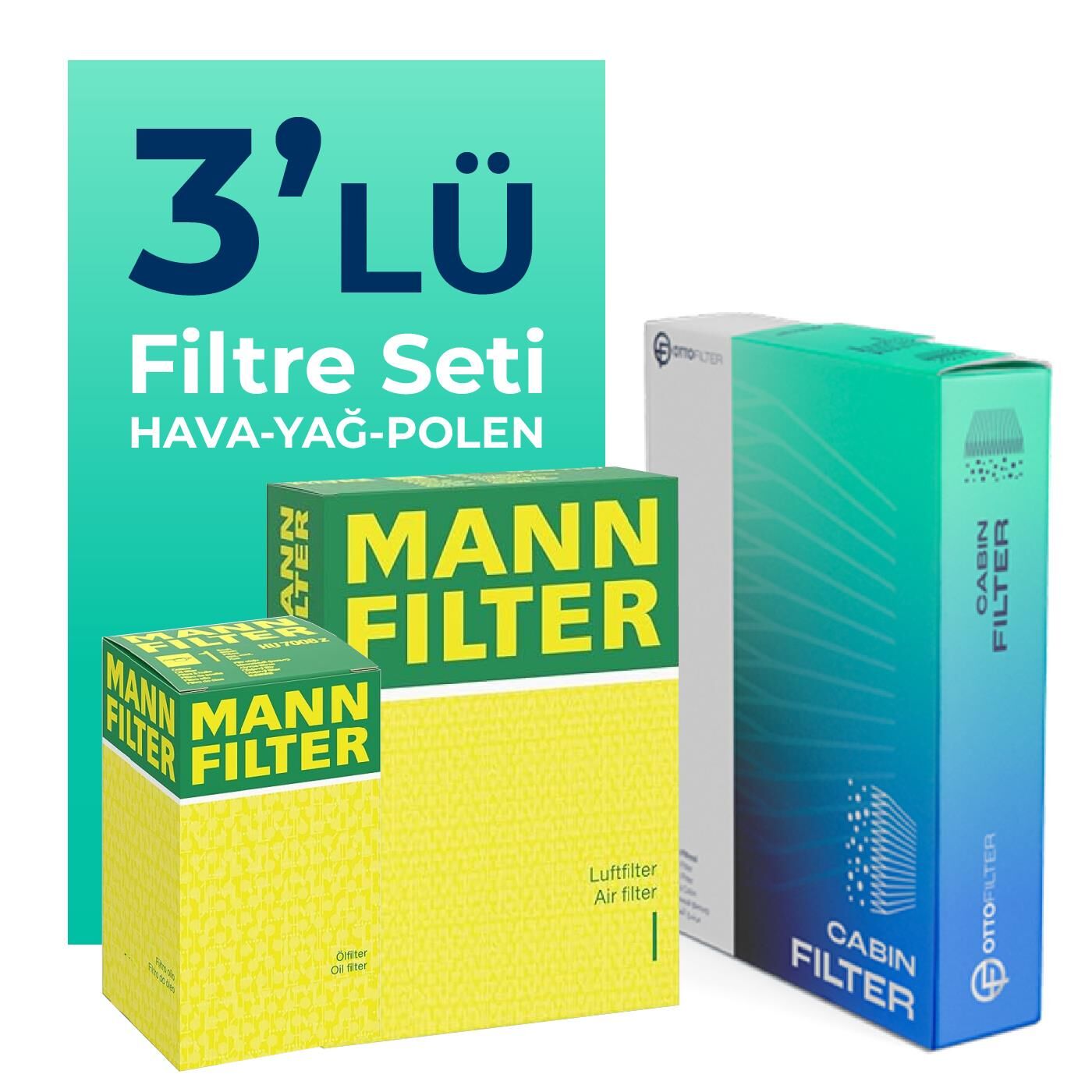 MANN BMW 1.16 i Filtre Bakım Seti (2005-2007) 3 Lü