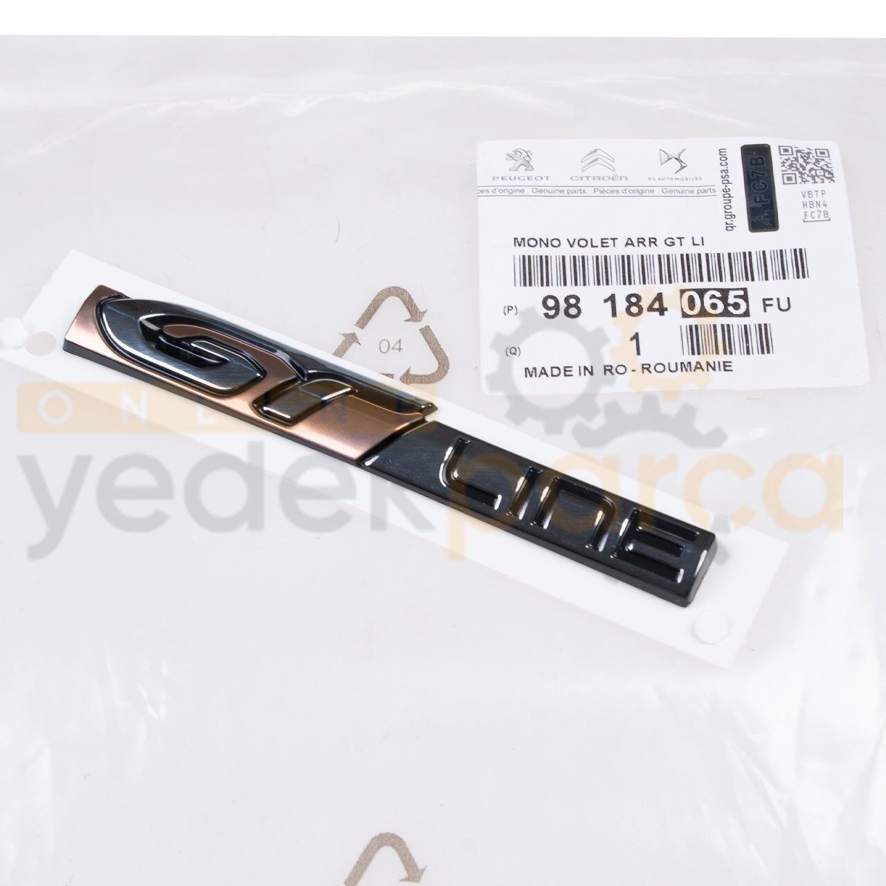 Peugeot 3008 P84E Sol Çamurluk Gtline Yazı Orijinal