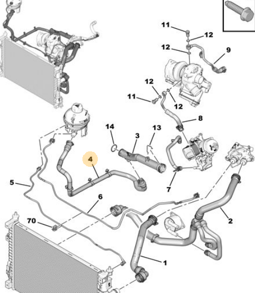 C5 AIRCROSS (C84) CROSS OVER 5 KAPILI 1.6 PureTech Yedek Su Depo Hortum