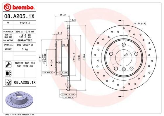 Fren Diski Arka Delikli BMW E87-E90-E91 / 1.18-3.16-3.20