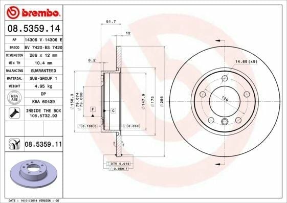 Fren Diski Ön Düz Kaplamalı 286 mm (BMW E36)