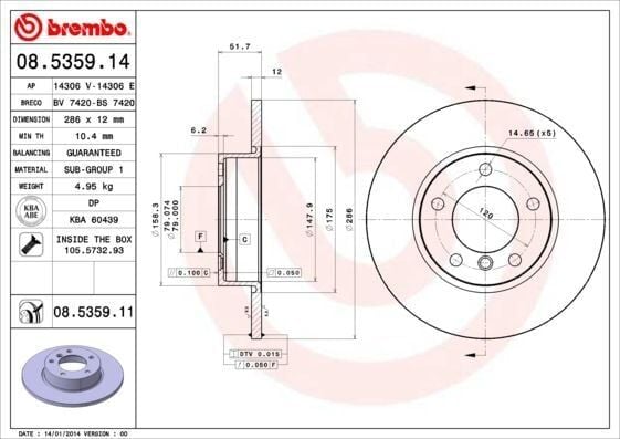 Fren Diski Ön Düz 286 mm (BMW E36)