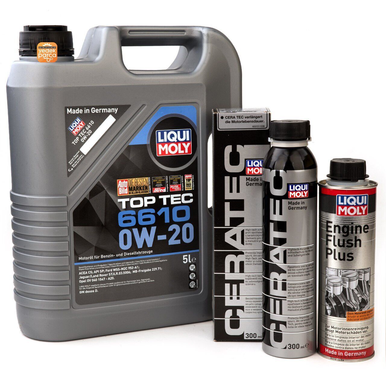 Liqui Moly Top Tec 6610 0W20 5 LT / Liqui Moly Ceratec 300 ml / Liqui Moly Engine Flus Plus Set
