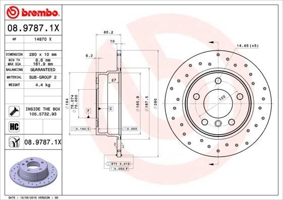 Fren Diski Arka Delikli BMW E81-E87 116I 118D 118I