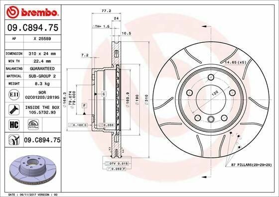 Fren Diski Ön Cızgılı BMW E-60 / 61 / 63 / 64 / 520-523-520