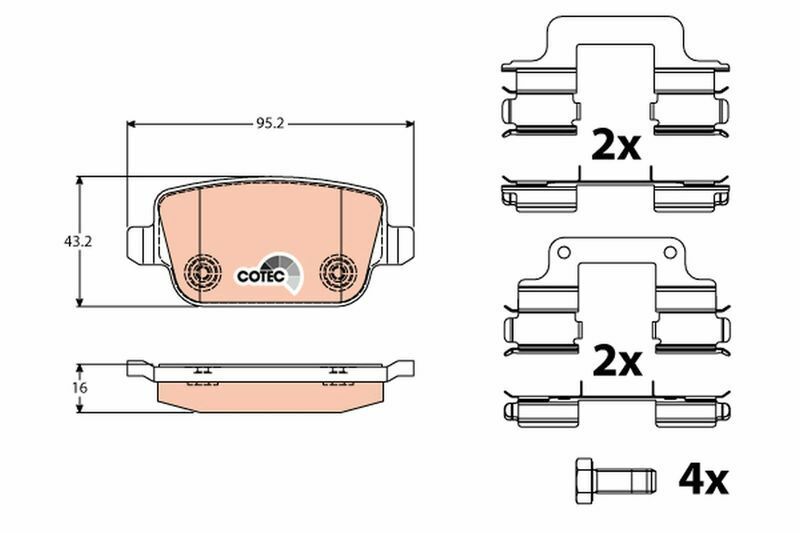 Fren Balatası Arka (Ford: Mondeo IV-S-Max 2.0Tdcı 07-\Kuga 2.0Tdcı-4X4 08 -) (Volvo: S80 II-V70 II 2.0-2.0T 07 -) (Land Rover-Freelander 2 2.0 Si44×4-11-14 \ 2.2 Td44×4 06-14)
