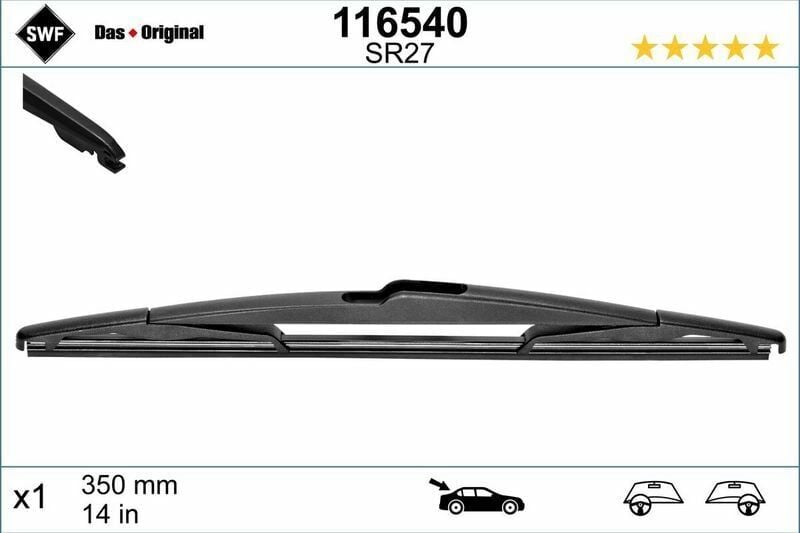 Silecek Süpürgesi 350mm Arka C3 C8 Saxo Xantia P106 P206 P307 Megane II (Swf)