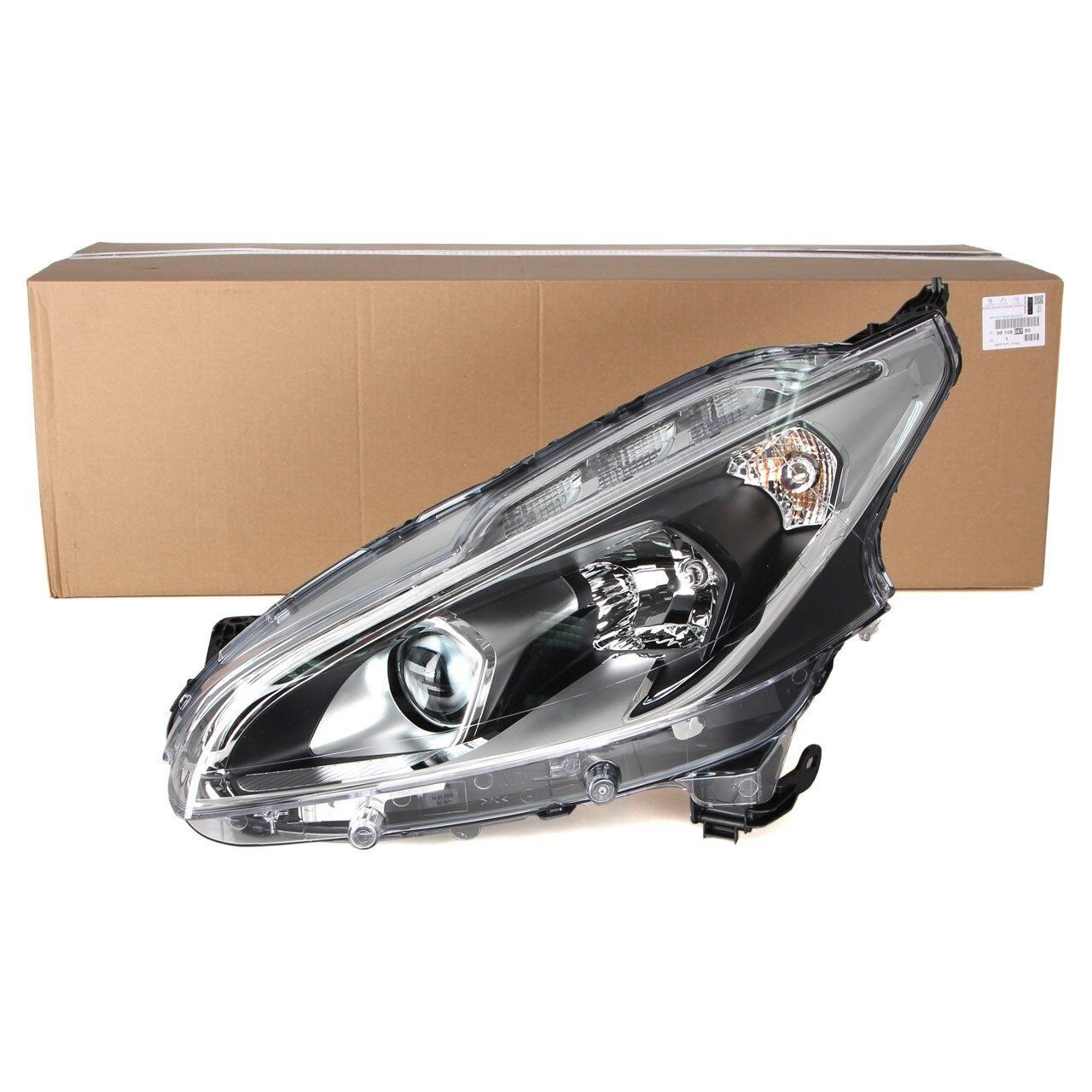 Peugeot 208 2012-2020 Ön Sol Far Mercekli Siyah Tip Orijinal