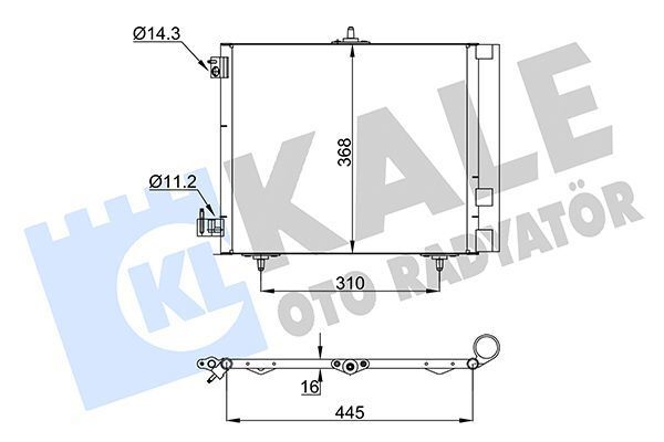 Klima Radyatörü C2 C3 C3 II C3 Plurıel C3 III Ds3 P208 P207 P1007 P2008 Ölçü: (420×374×16)