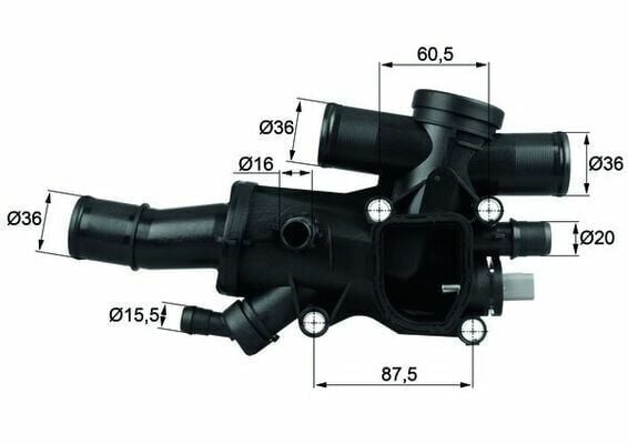 Termostat Gövdesi Komple P307 P407 P508 P308 P607 C4 C5 II Jumpy III Expert III C5 III Dw10bted4 (2.0 HDI 16V)