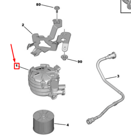 Peugeot 2008 A94F 1.5 Dizel Mazot Filtre Kutusu Komple Orjinal