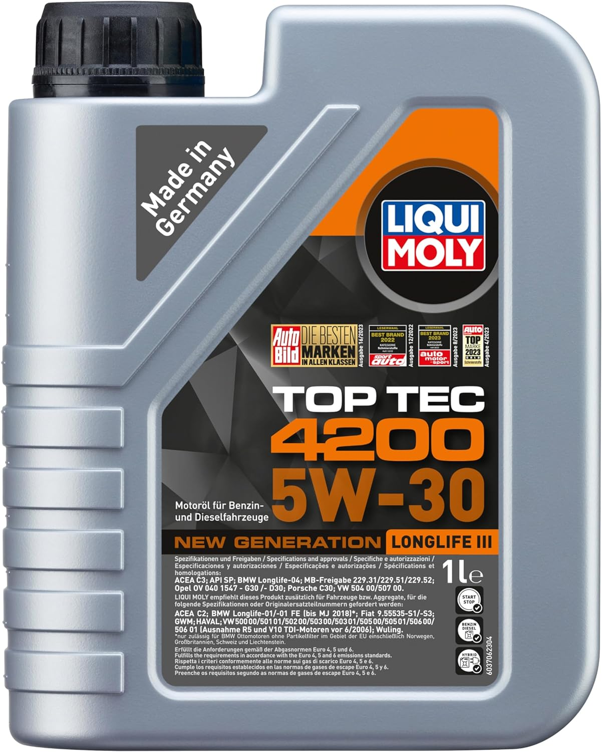 5W-30 Motor Yağı Tam Sentetik Top Tec 4200 1 Litre (8972)