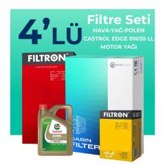 Filtron Ford Kuga 1.5 Benzin Filtre Bakım Seti Castrol Motor Yağlı (2019-2023) 4 Lü