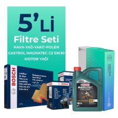 BOSCH Peugeot Boxer 2.2 Dizel Filtre Bakım Seti Castrol Motor Yağlı (2006-2013) 5 Li