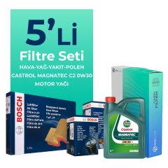 BOSCH Peugeot Rifter 1.6 BlueHDi Dizel Filtre Bakım Seti Castrol Motor Yağlı (2018-2020) 5 Li