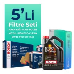 BOSCH Peugeot 308 1.6 BlueHDi Dizel Filtre Bakım Seti Motul Motor Yağlı (2014-2018) 5 Li