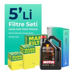 MANN Ford Fiesta 1.5 Dizel Filtre Bakım Seti Motul Motor Yağlı (2017-2020) 5 Li