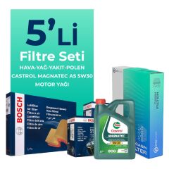 Bosch Ford Transit Custom 2.2 Dizel Filtre Bakım Seti Castrol Motor Yağlı (2012-2019) 5 Li