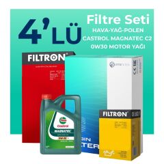 Filtron Peugeot Expert 2.0 Dizel Filtre Bakım Seti Castrol Motor Yağlı (2017-2024) 4 Lü