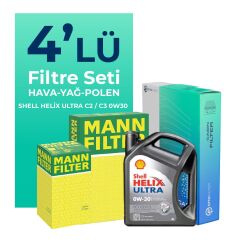 MANN Peugeot Expert 2.0 Dizel Filtre Bakım Seti Shell Motor Yağlı (2017-2024) 4 Lü