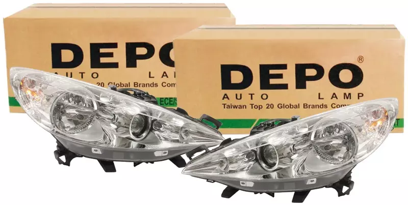 Peugeot 207 Sağ-Sol Far Takımı Mercekli Depo Marka