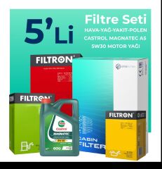 Filtron Ford Transit V363 2.2 Dizel Filtre Bakım Seti Castrol Motor Yağlı (2014-2024) 5 Li