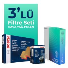 Bosch BMW 5.20 Dizel Filtre Bakım Seti (2005-2008) 3 Lü