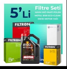 Filtron Ford Transit V363 2.0 Dizel Filtre Bakım Seti Motul Motor Yağlı (2014-2024) 5 Li