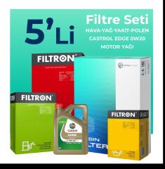 Filtron Ford Focus 1.5 Dizel Manuel Filtre Bakım Seti Castrol Motor Yağlı (2018-2024) 5 Li