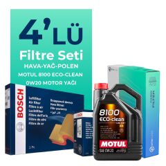 BOSCH Ford Focus 1.5 Dizel Manuel Filtre Bakım Seti Motul Motor Yağlı (2018-2024) 4 Lü