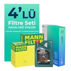 MANN Land Rover Evoque 2.0 Benzinli Filtre Bakım Seti Castrol Motor Yağlı (2012-2018) 4 Lü
