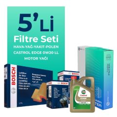 BOSCH Ford Focus 1.5 Dizel Otomatik Filtre Bakım Seti Castrol Motor Yağlı (2018-2024) 5 Li
