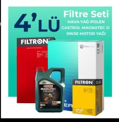 Filtron Land Rover Evoque 2.0 Dizel Filtre Bakım Seti Castrol Motor Yağlı (2014-2020) 4 Lü