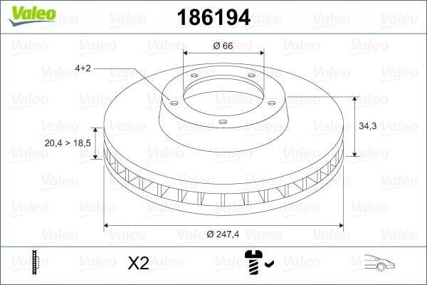Ön Fren Disk Takımı P106 Saxo 91> P206 P306 P206+ (T3E) Xsara (Hava Soğutmalı)