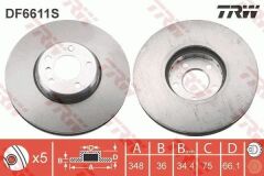 Fren Diski Ön Sol Havalı Çift Parçalı 348-5 BMW F07 F10 F11 F12 F13 11-16