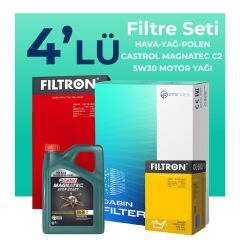 Filtron Mini Cooper Clubman 1.5 Benzinli Filtre Bakım Seti Castrol Motor Yağlı (2017-2022) 4 Lü