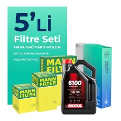 MANN Citroen Nemo 1.3 Dizel Filtre Bakım Seti Motul Motor Yağlı (2010-2017) 5 Li