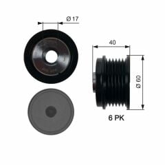 Alternatör Kasnağı 09-Fiesta-Focus-Cmax 1.4-1.6-2.0Tdci
