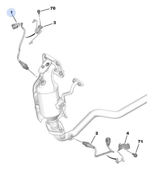 Citroen C1 2013-2015 Oksijen Sondası Alt Orjinal