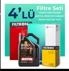 Filtron BMW 1.16 Benzin Filtre Bakım Seti Motul Motor Yağlı (2019-2023) 4 Lü