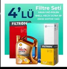 Filtron BMW X1 1.5 Benzinli Filtre Bakım Seti Shell Motor Yağlı (2017-2022) 4 Lü