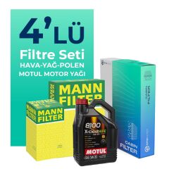 MANN BMW X6 40 Dizel Filtre Bakım Seti Motul Motor Yağlı (2008-2014) 4 Lü