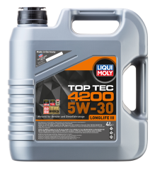 5W30 Motor Yağı Tam Sentetik Top Tec 4200 4 Litre (3715)