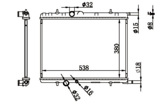 Su Radyatörü Mekanik (Peugeot: 206 1.4Hdı Dv4td 1.6 16V Tu5jp4- 04) 380×544×23