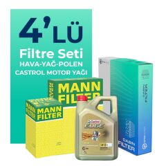MANN BMW X6 40 Dizel Filtre Bakım Seti Castrol Motor Yağlı (2008-2014) 4 Lü