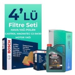 BOSCH Citroen C-Elysee 1.6 Dizel Filtre Bakım Seti Castrol Motor Yağlı (2012-2017) 4 Lü