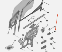 Peugeot 308 T9 2019 - 2024 Cam Açma Düğmesi Orjinal